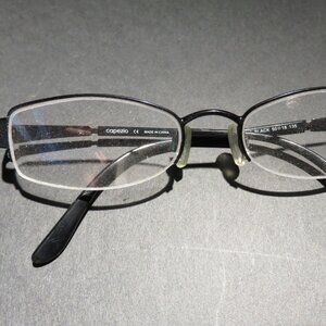 Capezio Eyeglass Frames CZ 5005 Black Metal 50-18 135 Half Rim FRAMES ONLY